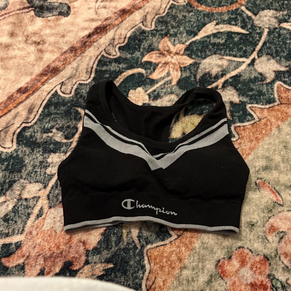 Champion Women's Black and Gray Sports Bra
